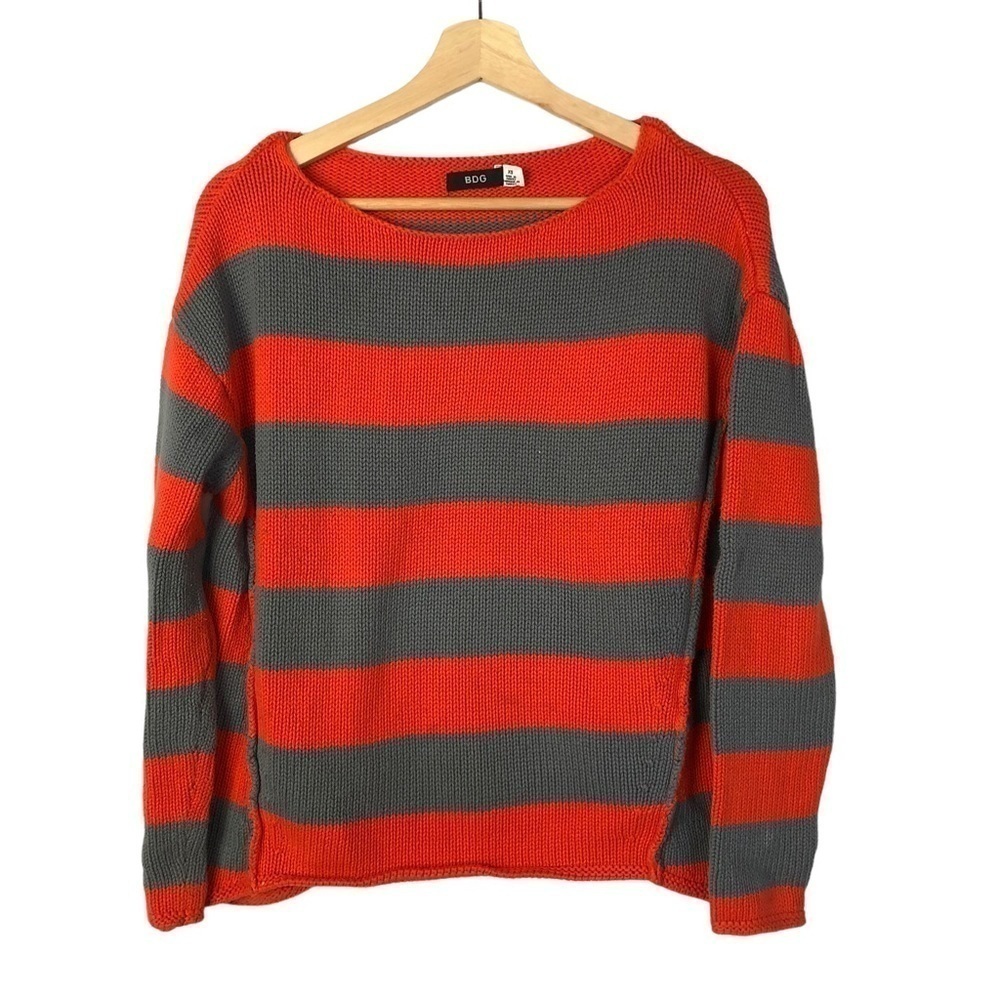 Urban Outfitters UO BDG Red & Gray Stripe Knit Sweater‎ XS